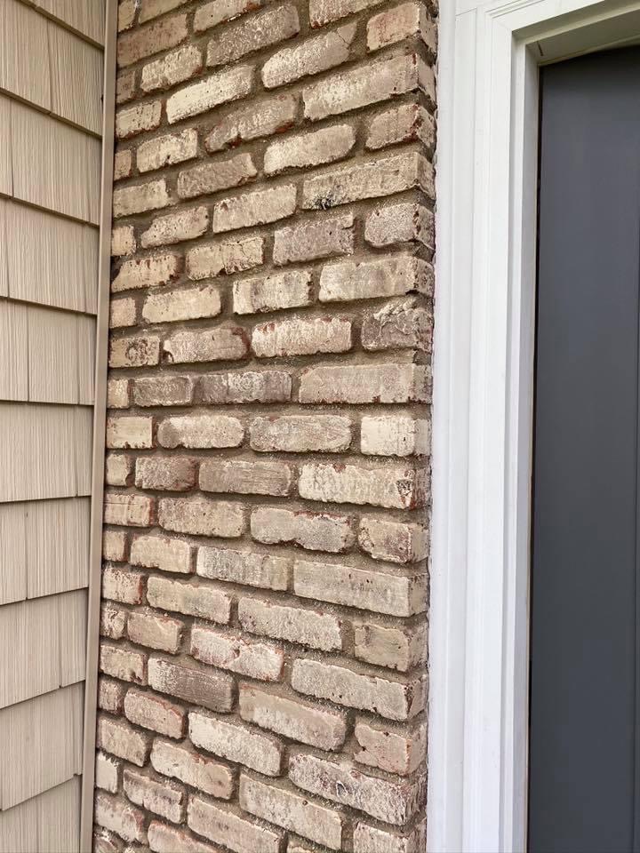 beige painted brick